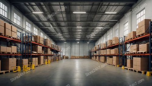 Warehouse Interior Shelves and Pallets