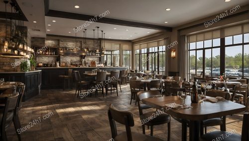 Sophisticated Stone Accent Restaurant Interior