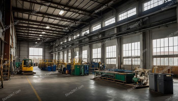 Streamlined Industrial Facility with Machinery