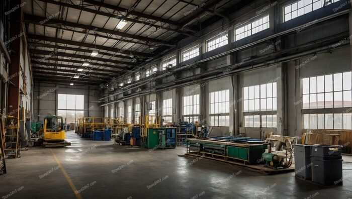 Streamlined Industrial Facility with Machinery