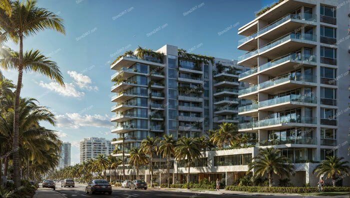 Sunlit Florida Condos Coastal Roadway