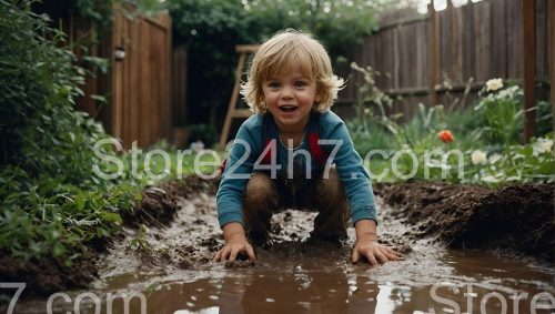 Toddler Joy in Muddy Adventure