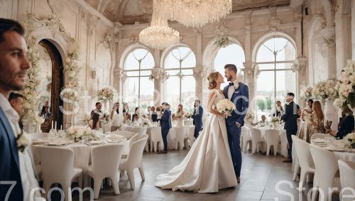 Elegant Indoor Wedding Ceremony Scene