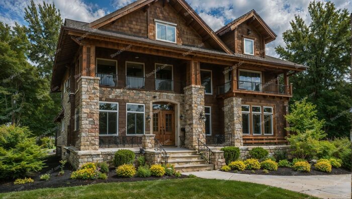 Luxurious Stone Clad Forest Home