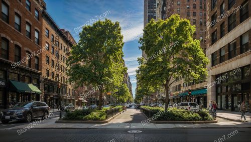 New York Street Life Verdant Canopy