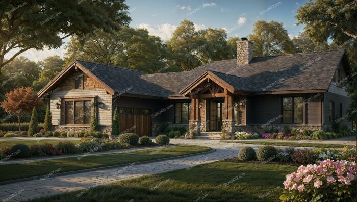 Craftsman House with Elegant Landscaping