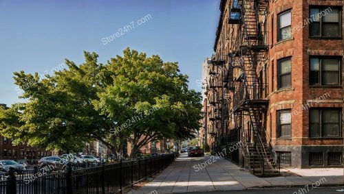New York Shade Tree Lined Street