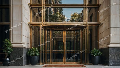 Elegant City Condo Gold Framed Entrance