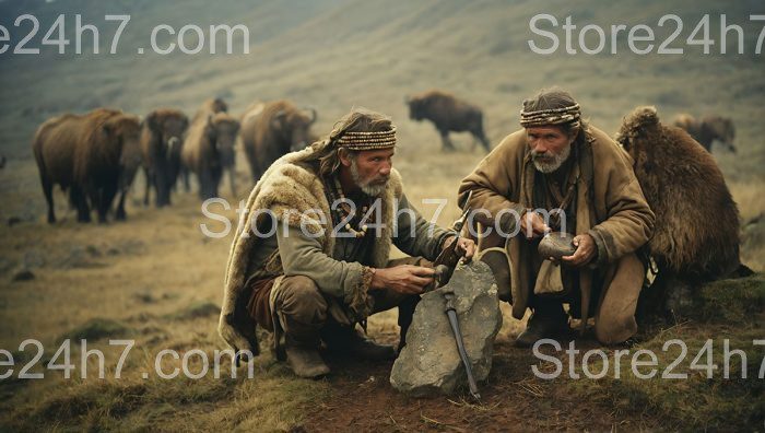 Stone Age Tribe's Daily Life Depiction