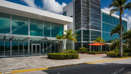 Modern Corporate Building with Tropical Setting