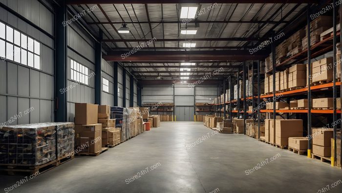 Large Industrial Warehouse Interior View