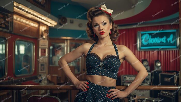 Vintage Diner Pin-Up Fashion Model