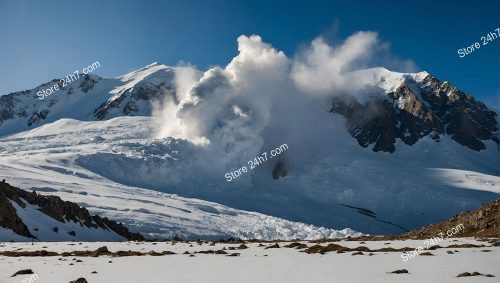 Explosive Snow Avalanche Mountain Fury