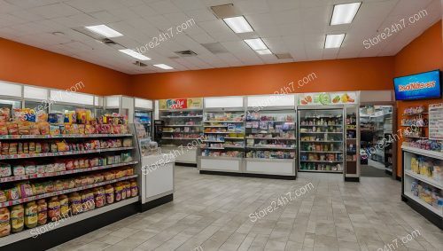 Bright Spacious Grocery Store Interior