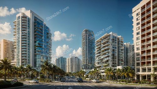 Miami Skyline Modern Condos Palms