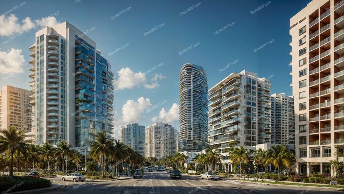 Miami Skyline Modern Condos Palms