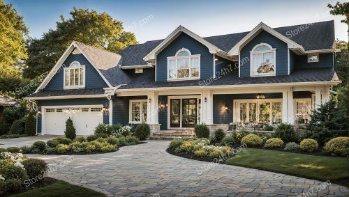 Classic Navy Home Lush Landscaping