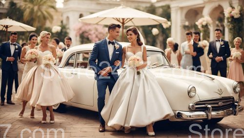 Elegant Wedding Ceremony Vintage Car