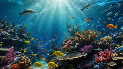 Vibrant Underwater Coral Reef Scene