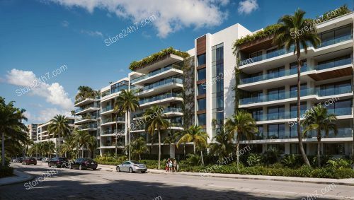 Elegant Palm-Lined Street Condominiums
