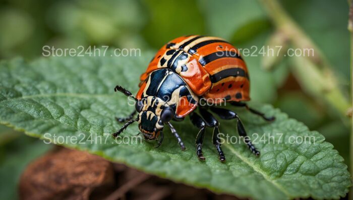 Striking Colorado Potato Beetle Portrait