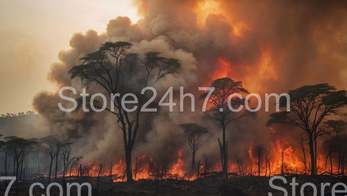 Fierce Wildfire Engulfs Pristine Forest