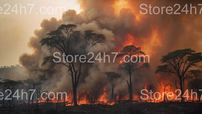 Fierce Wildfire Engulfs Pristine Forest