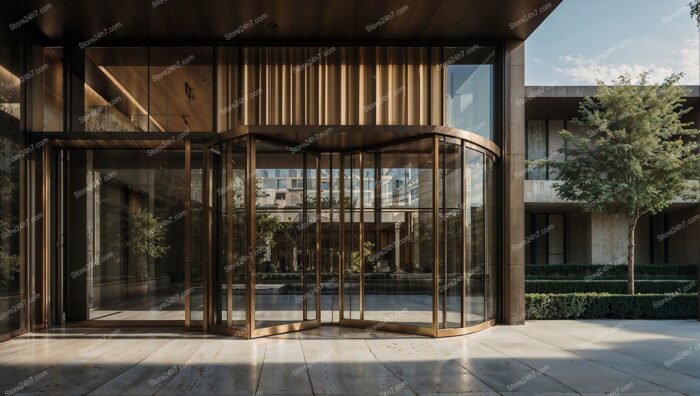 Contemporary Glass Condo Entrance Canopy