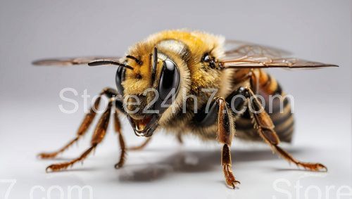 Vivid Close-Up Honeybee Portrait