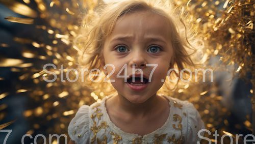 Child's Wonder in Sparkling Golden Light