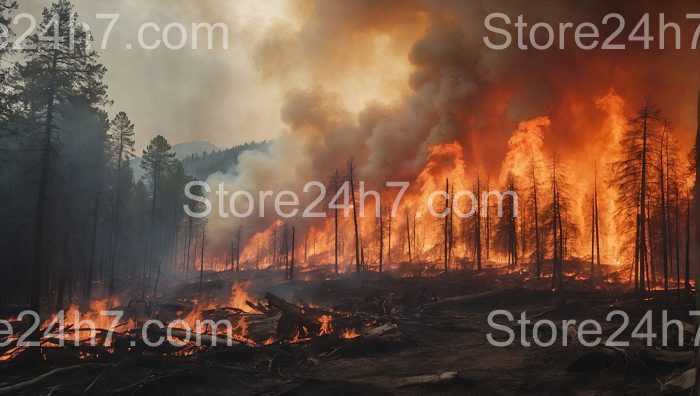 Devastating Wildfire Consumes Dense Forest