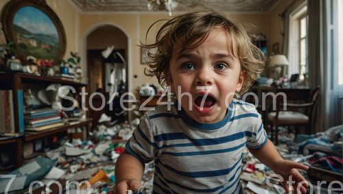 Child's Shock in Chaotic Room