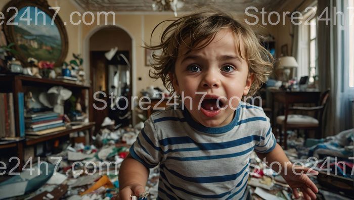 Child's Shock in Chaotic Room