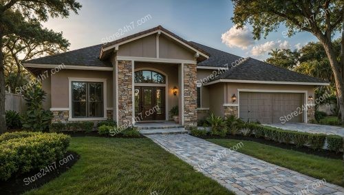 Contemporary House with Stone Accents