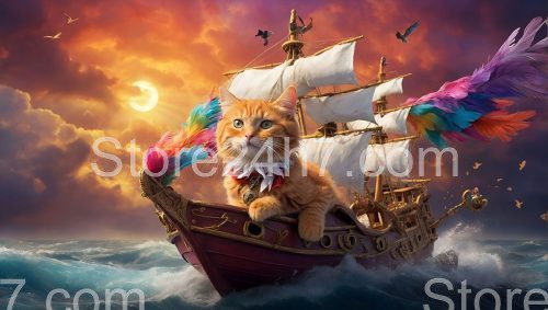 Ginger Cat Pirate Ship Adventure