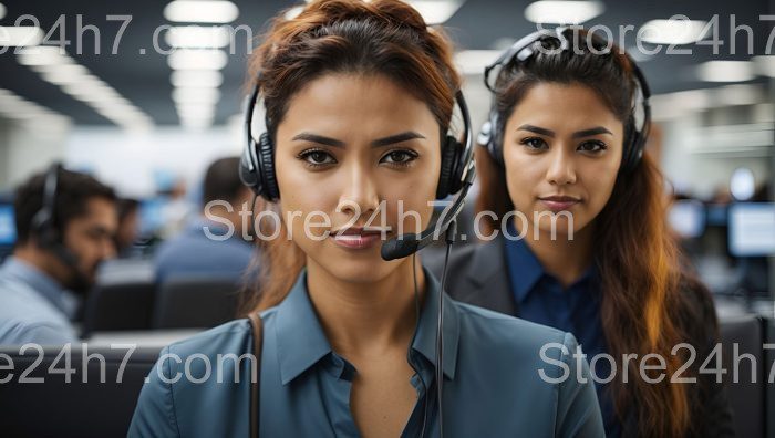 Customer Service Team in Headsets