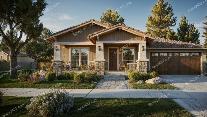 Rustic Single Family Home with Lush Front Yard