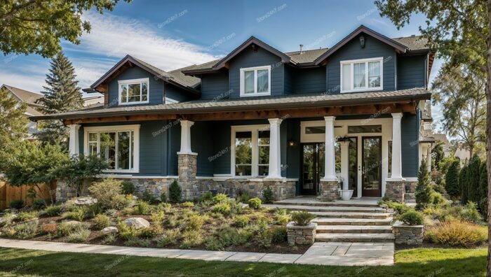 Elegant Blue Craftsman Style Home