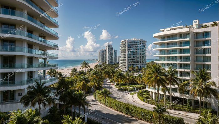 Sunny Florida Street Beach View