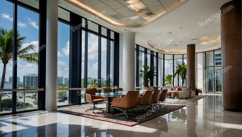 Elegant Office Atrium with Panoramic Views