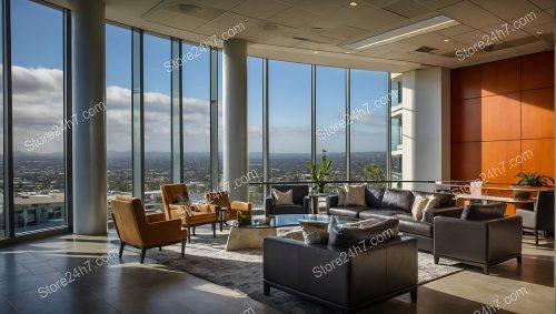 Executive Lounge Panoramic Cityscape View
