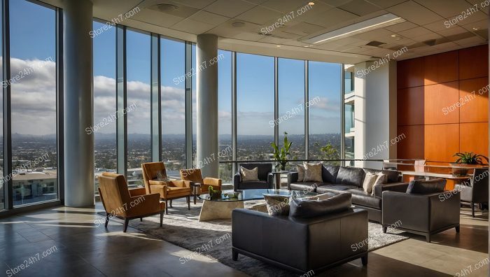 Executive Lounge Panoramic Cityscape View