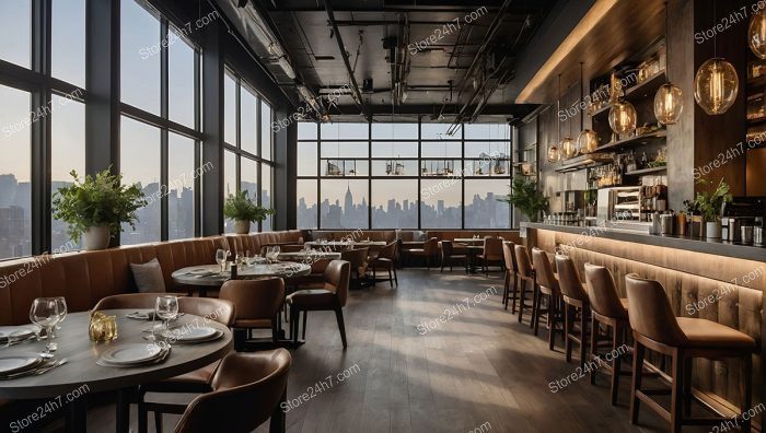 Chic New York Skyline Restaurant View
