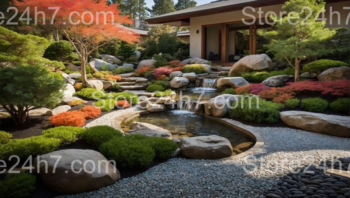Japanese Garden Aesthetic Waterfall Design