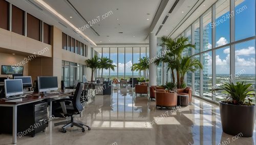 Luxurious Office Interior Panoramic View