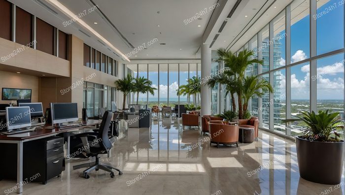 Luxurious Office Interior Panoramic View