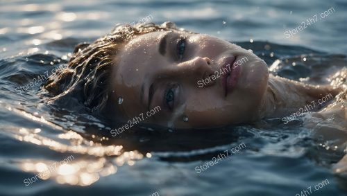 Serene Woman Floating in Water