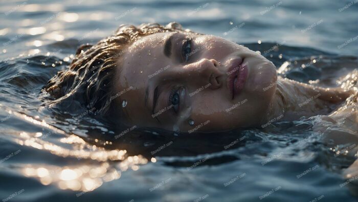 Serene Woman Floating in Water