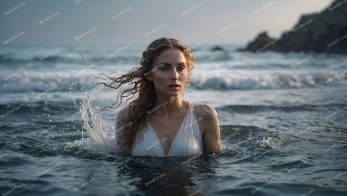 Ethereal Goddess Emerging from Sea