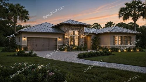 Elegant Single Family Home at Sunset in Serenity